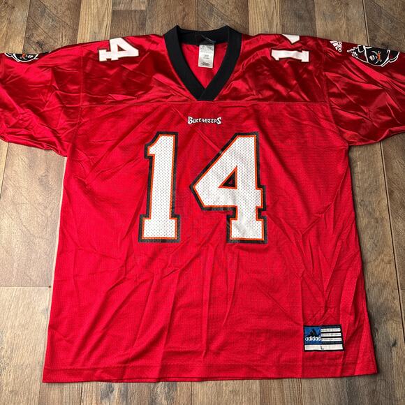 adidas Other - Vintage Tampa Bay Buccaneers Jersey Men's Large Red Adidas Brad Johnson 5663‎